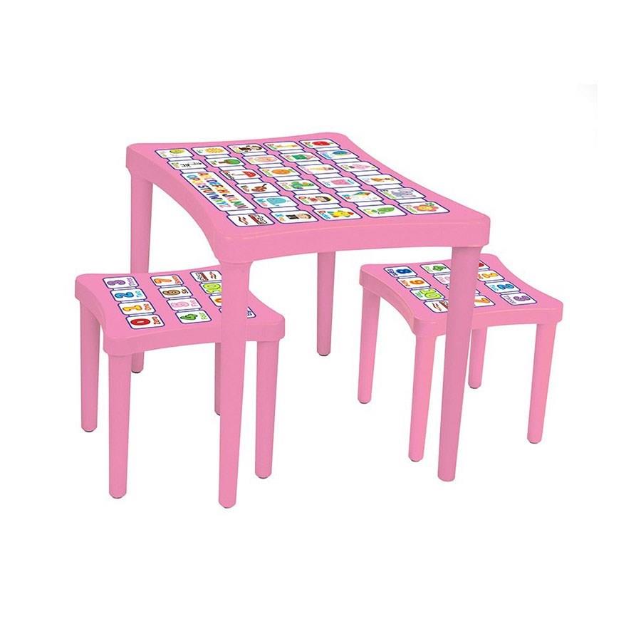 Pilsan Story İki Tabureli Masa Pembe