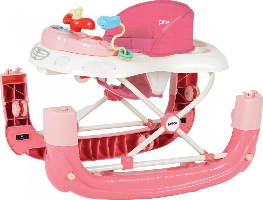 Prego Digo Sallanan Silikon Tekerlekli Bebek Yürüteci 5082 Pembe