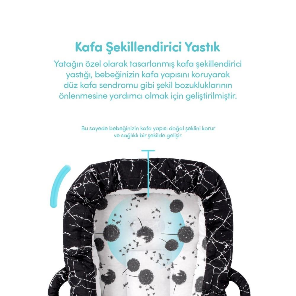 Sevi Bebe Anne Yanı Bebek Reflü Yatağı - Mermer Desen 273-143