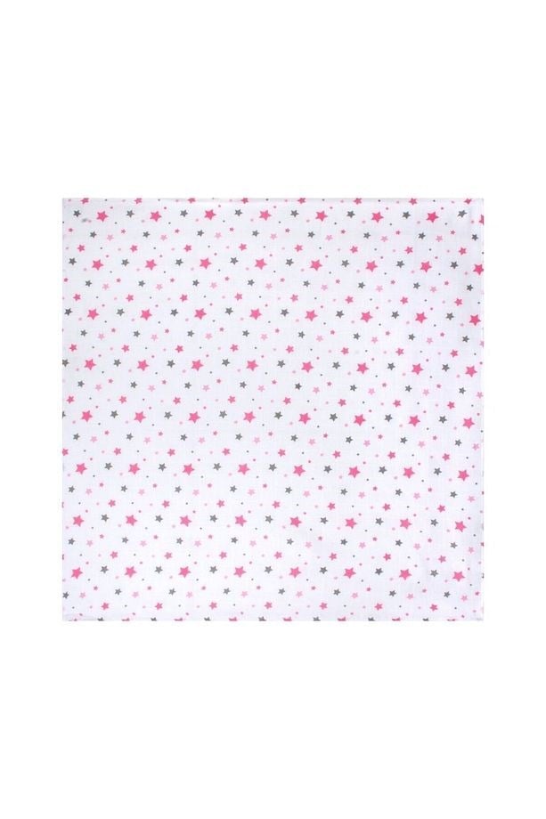 Sevi Bebe Desenli Müslin Battaniye 100x100 cm - Yıldız Yağmuru Pembe 353-140-2