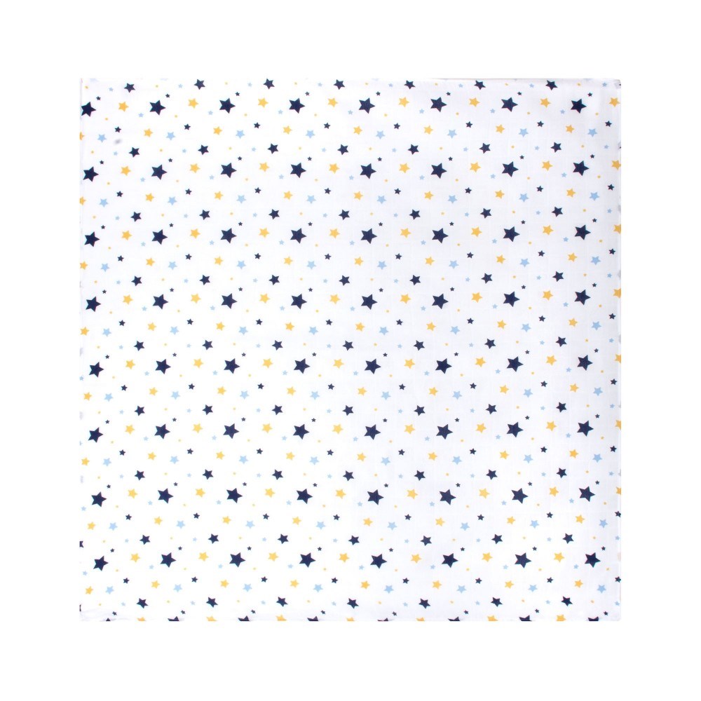 Sevi Bebe Desenli Müslin Battaniye 100x100 cm - Yıldız Yağmuru Mavi 353-140-1