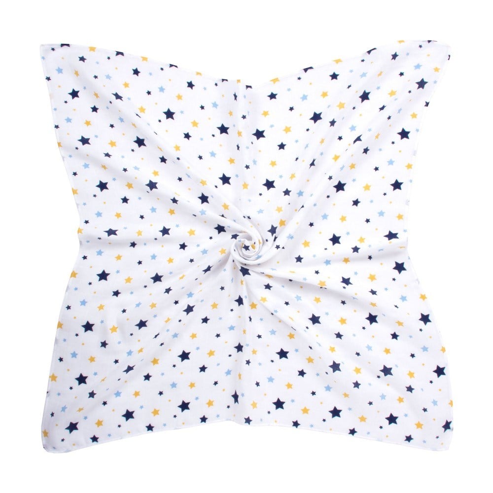 Sevi Bebe Desenli Müslin Battaniye 100x100 cm - Yıldız Yağmuru Mavi 353-140-1