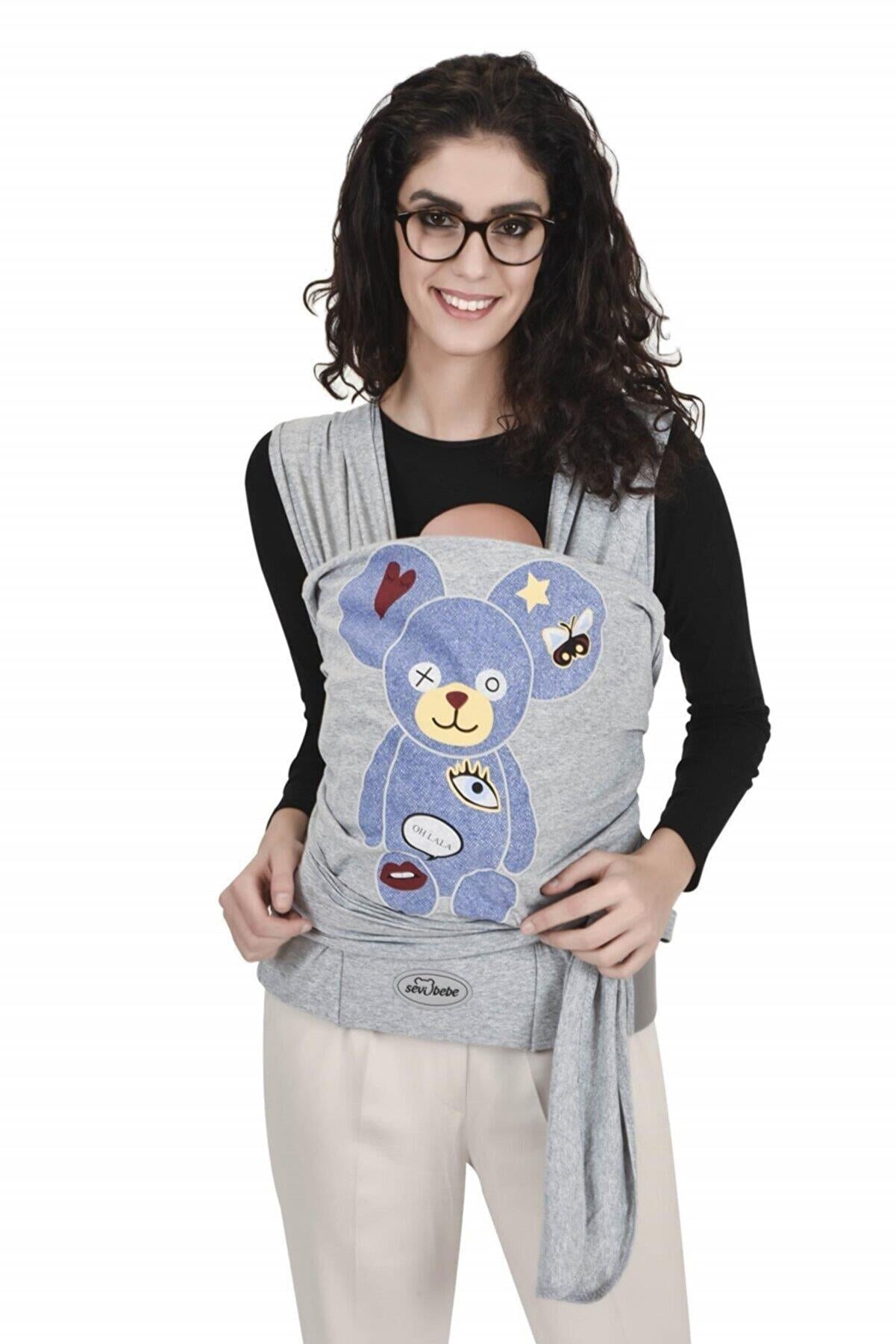 Sevi Bebe Destekli Giymeli Sling - Gri 571-13