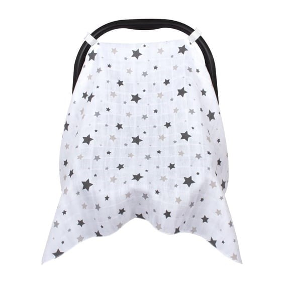 Sevi Bebe Müslin Anakucağı Örtüsü - Yıldız Yağmuru Gri 41-140-13