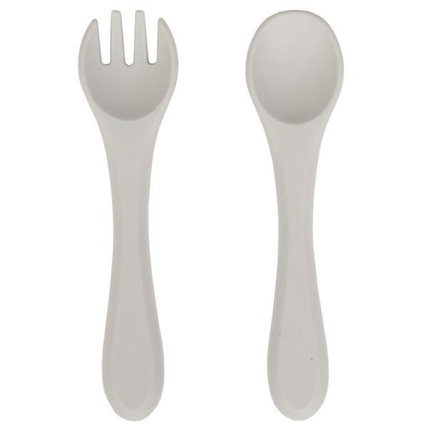 Sevi Bebe Silikon Çatal ve Kaşık Seti - Gri 509-13