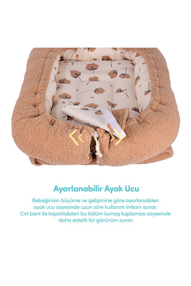 Sevi Bebe Teddy Anne Yanı Refllü Yatağı - Kahverengi 216-14