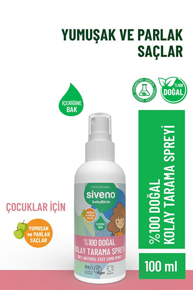 Siveno %100 Doğal Kolay Tarama Spreyi Çocuklar İçin Nemlendirici Hindistan Cevizi Yağlı 100 ml