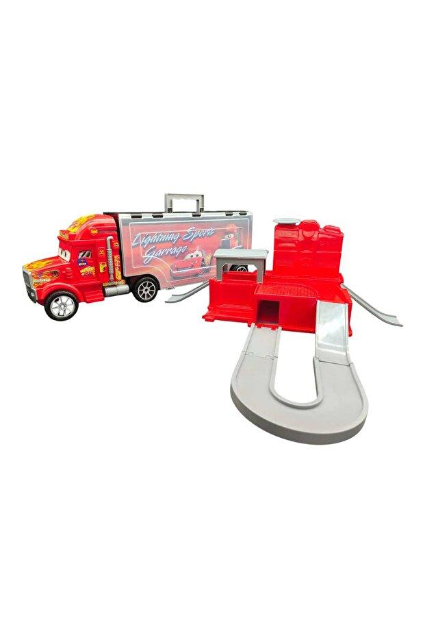 Toysan Toysan Bıg Truck Racer Garaje - 10 Metal Cars Spr-70