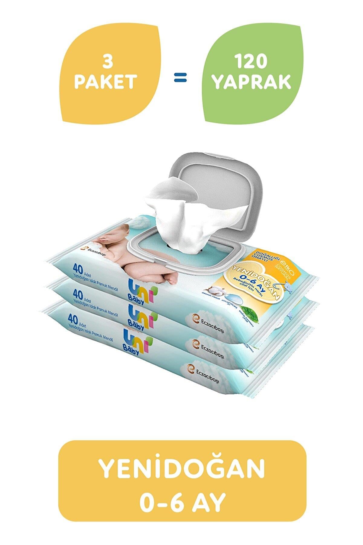 Uni Baby Yenidoğan Islak Mendil 3lü 120 Yaprak