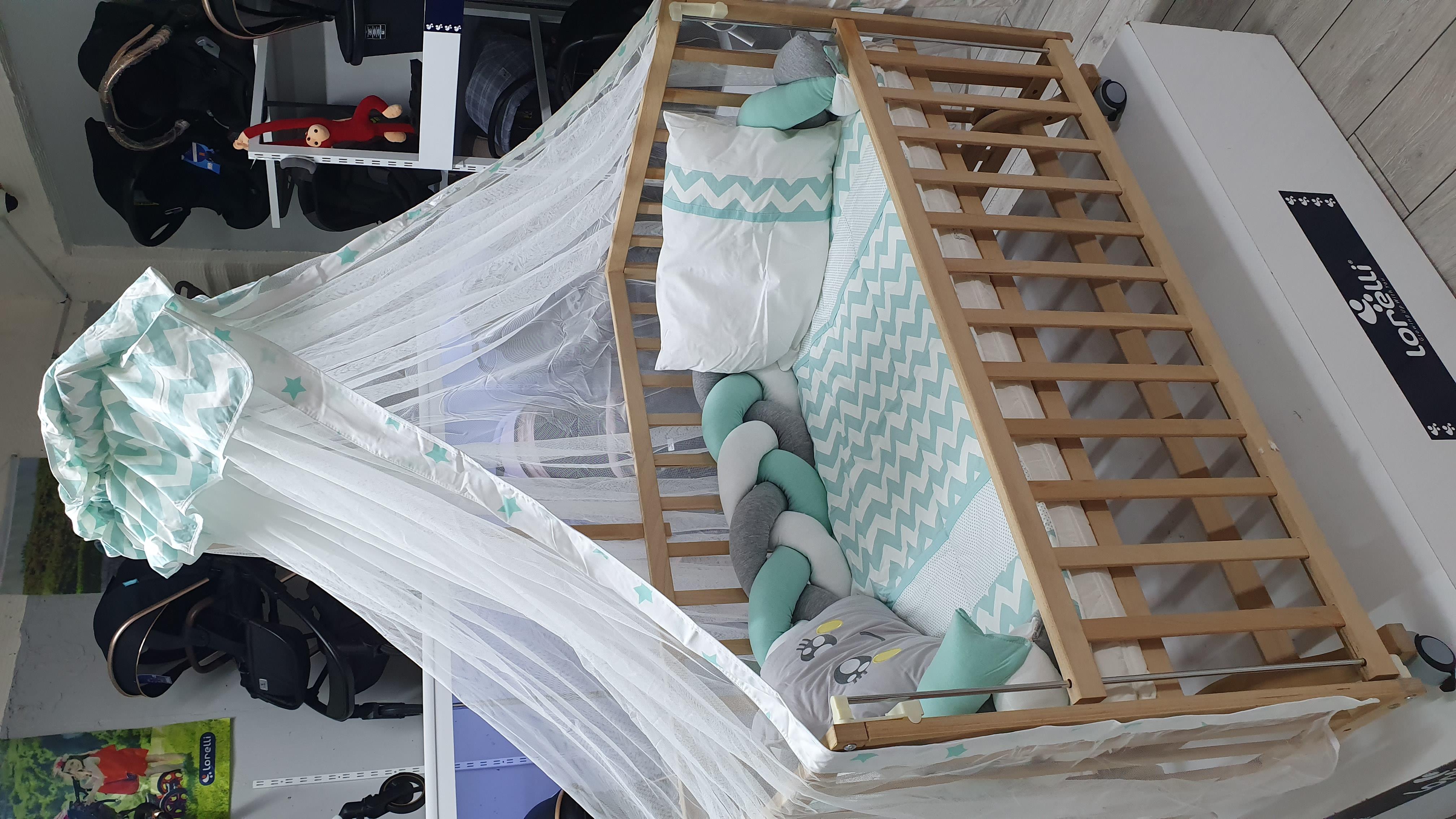 ABC Baby Zigzag 60x120 Beşik Örgülü Uyku Seti - Yeşil Beyaz