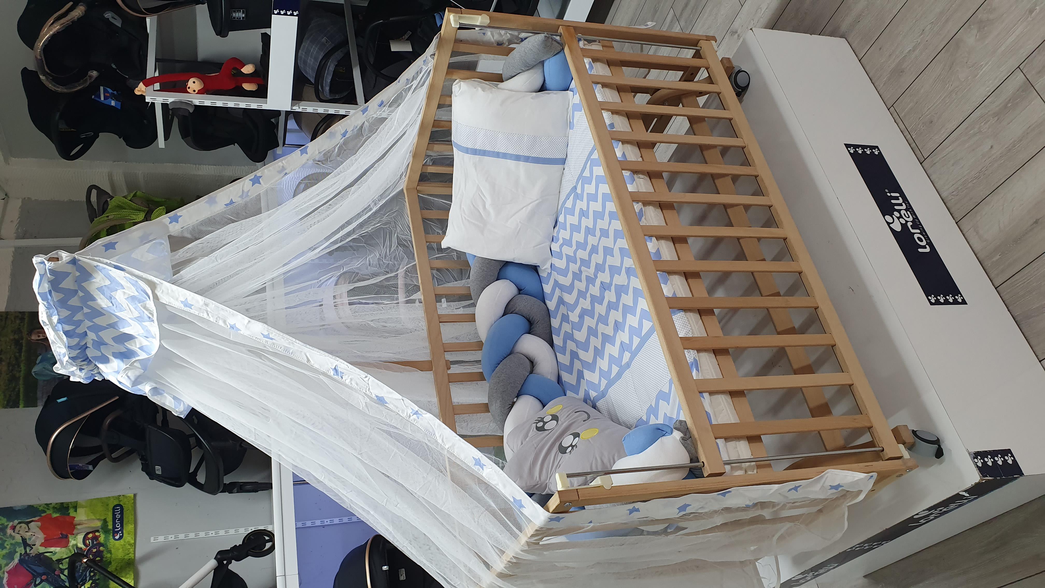 ABC Baby Zigzag 60x120 Beşik Örgülü Uyku Seti - Mavi Gri