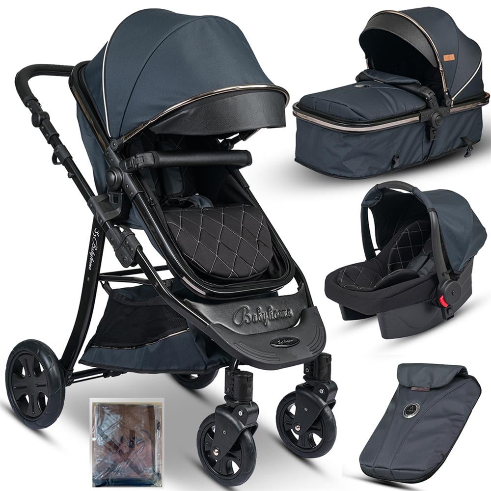 Baby Home 985 Rider Elit 6 İn 1 Çift Yönlü Travel Sistem Bebek Arabası - Füme