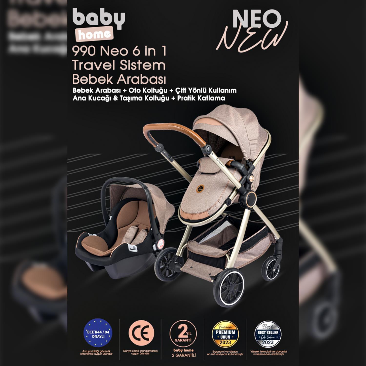 Baby Home 990 Neo 6 In 1 Travel Sistem Bebek Arabası - Siyah