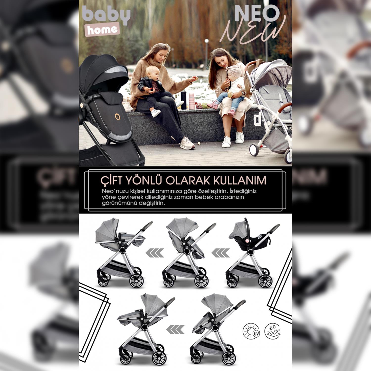 Baby Home 990 Neo 6 In 1 Travel Sistem Bebek Arabası - Siyah
