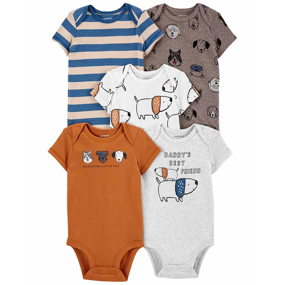 Carters Erkek Bebek Body Kısa Kollu 5li Paket