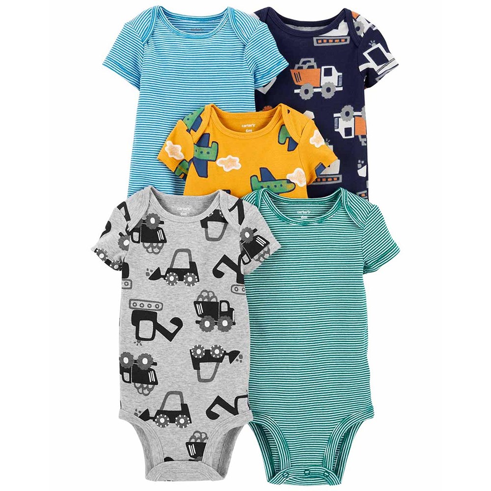 Carters Erkek Bebek Body Kısa Kollu 5li Paket