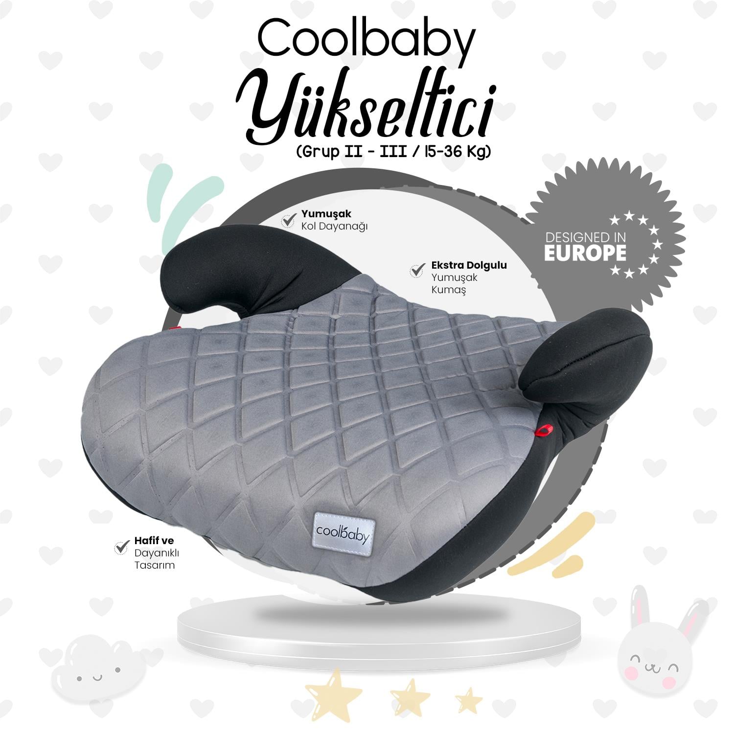 Coolbaby Oto Koltuğu Yükseltici - Gri