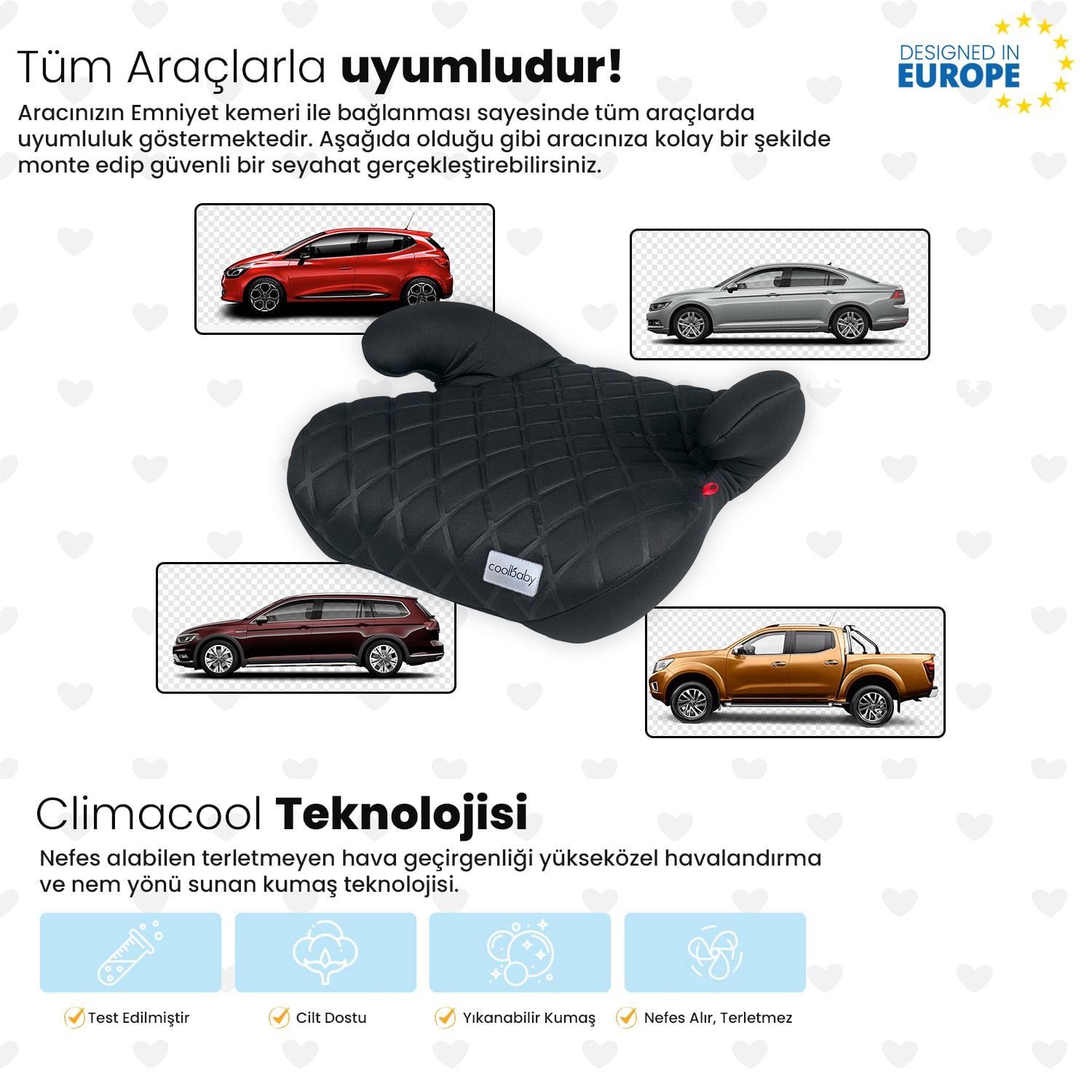 Coolbaby Oto Koltuğu Yükseltici - Siyah
