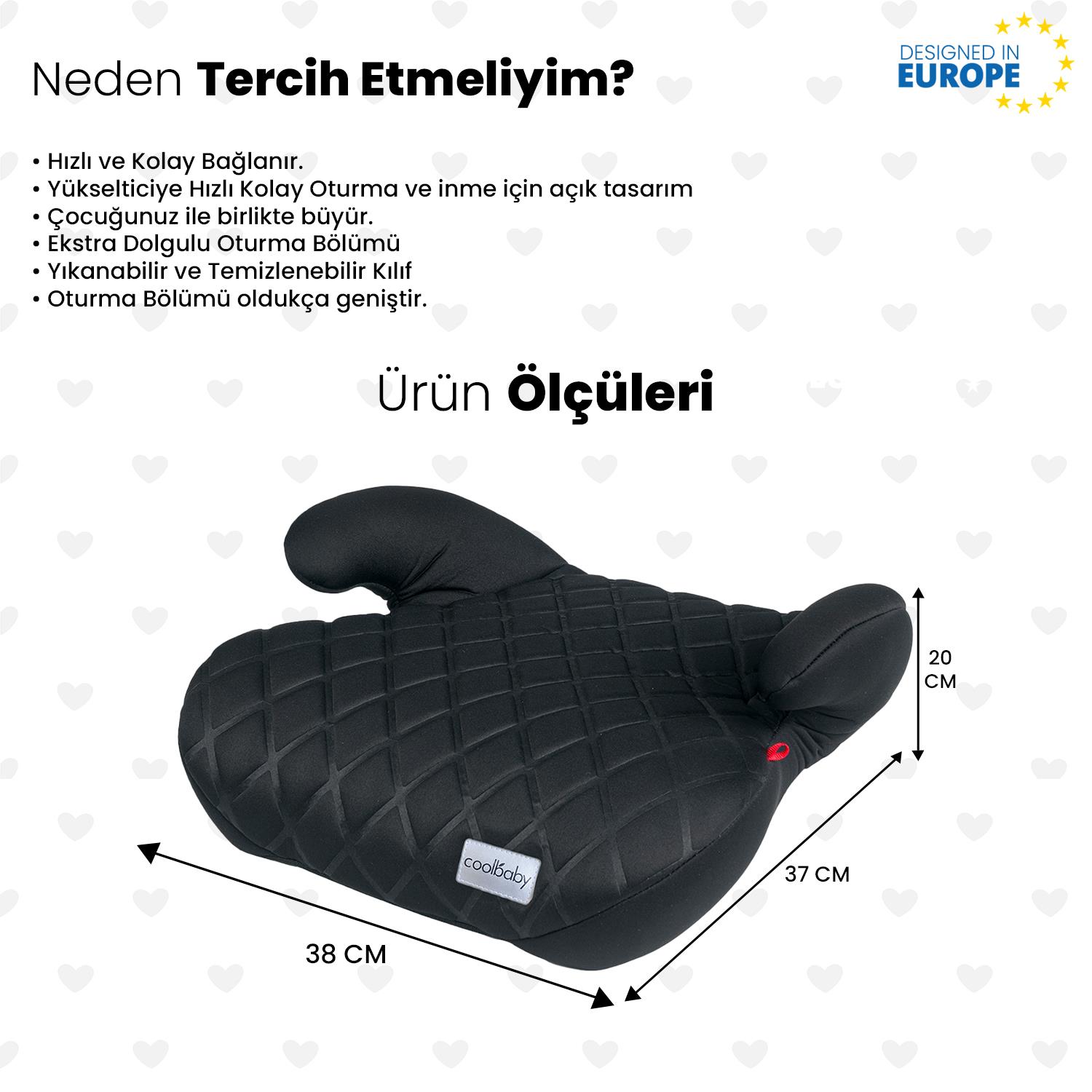 Coolbaby Oto Koltuğu Yükseltici - Siyah
