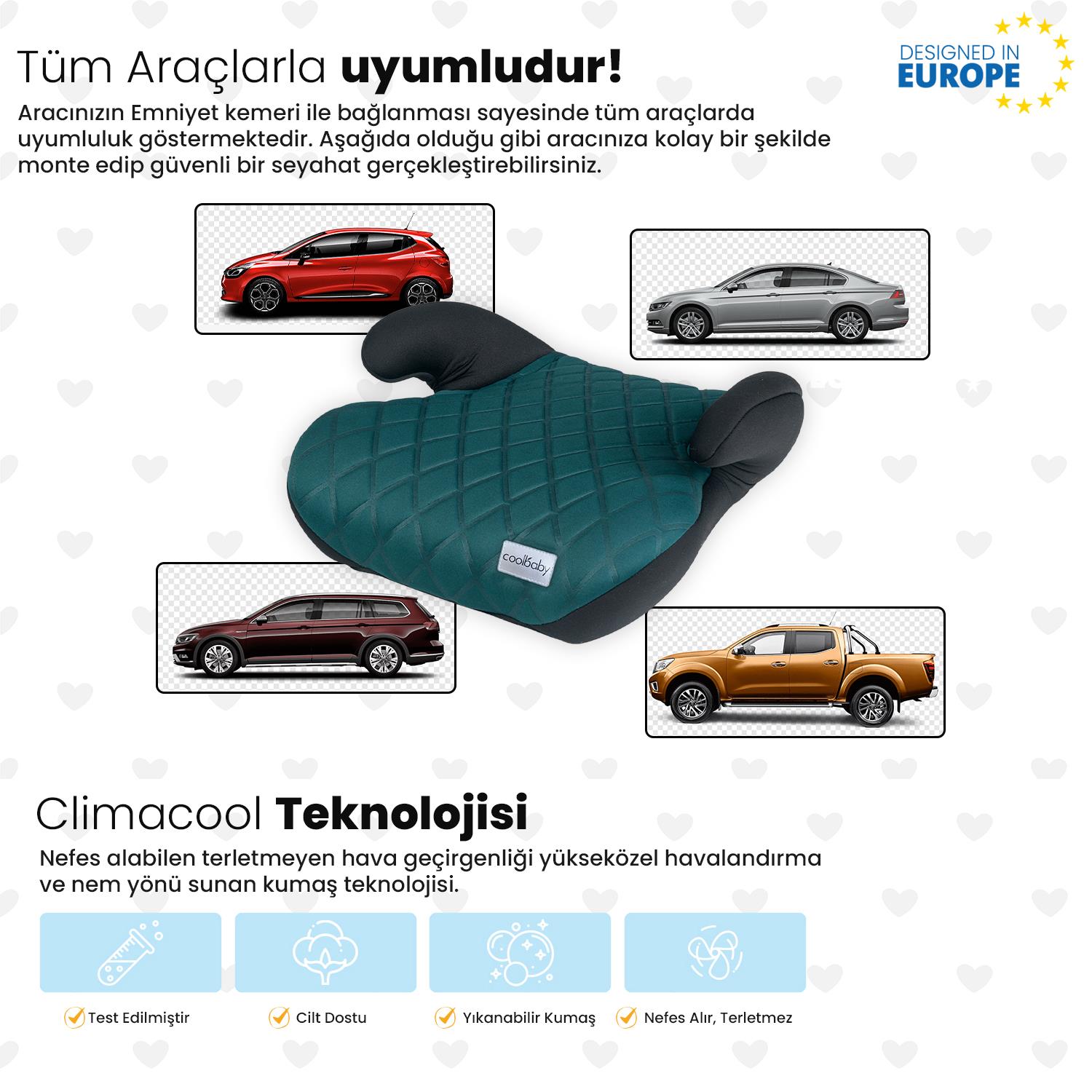 Coolbaby Oto Koltuğu Yükseltici - Yeşil