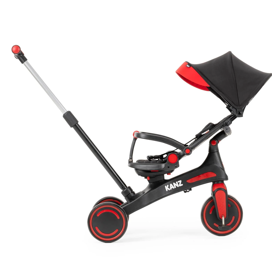 Kanz Trail PRO 5 in 1 Katlanır 3 Tekerlekli Bisiklet - Kırmızı