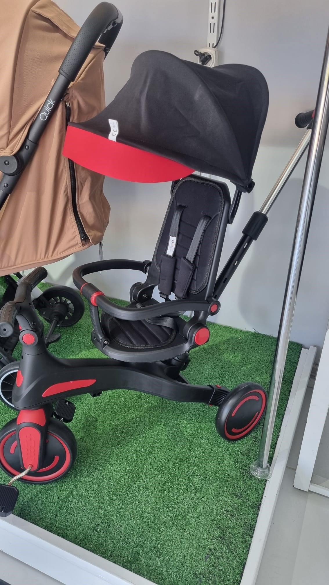 Kanz Trail PRO 5 in 1 Katlanır 3 Tekerlekli Bisiklet - Kırmızı
