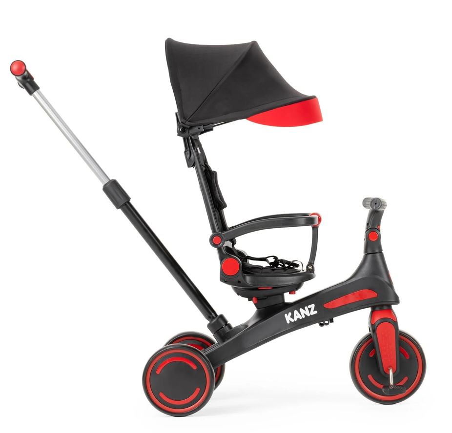 Kanz Trail PRO 5 in 1 Katlanır 3 Tekerlekli Bisiklet - Kırmızı