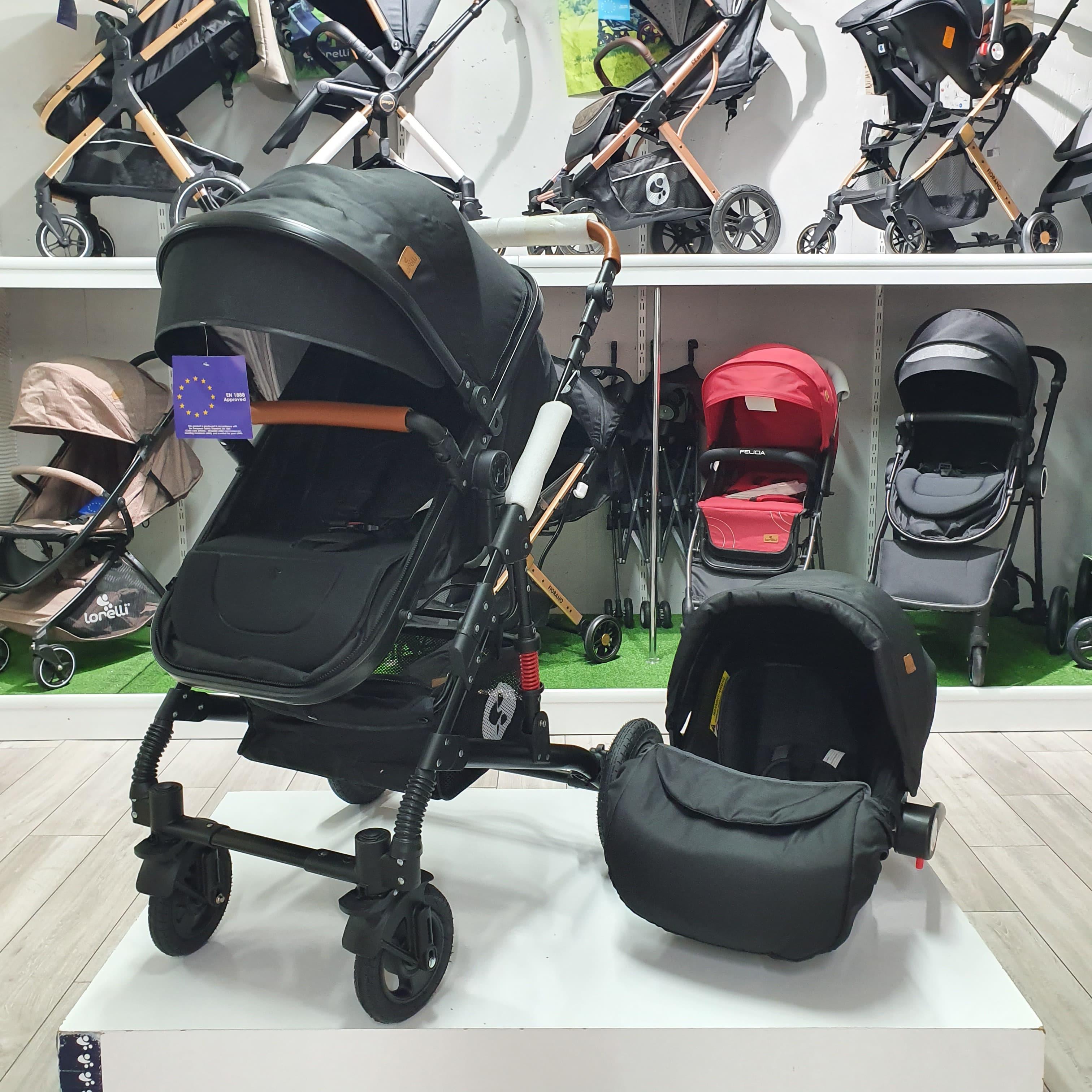 Lorelli Alba Çift Yönlü Amortisörlü Travel Sistem Bebek Arabası - Siyah (Outlet)