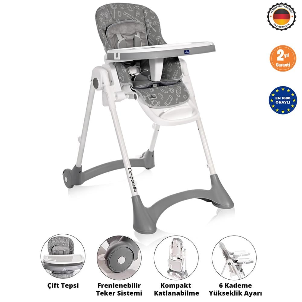 Lorelli Campanella Mama Sandalyesi - Grey Candy