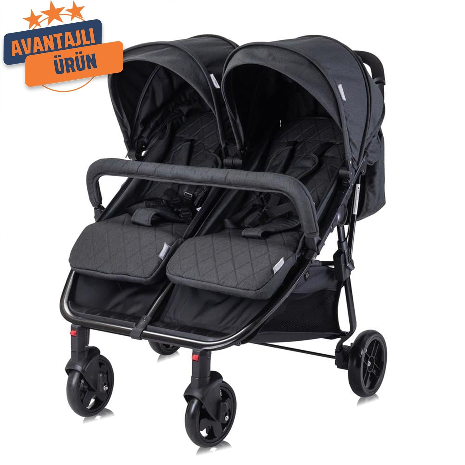 Lorelli Duo İkiz Bebek Arabası – Black