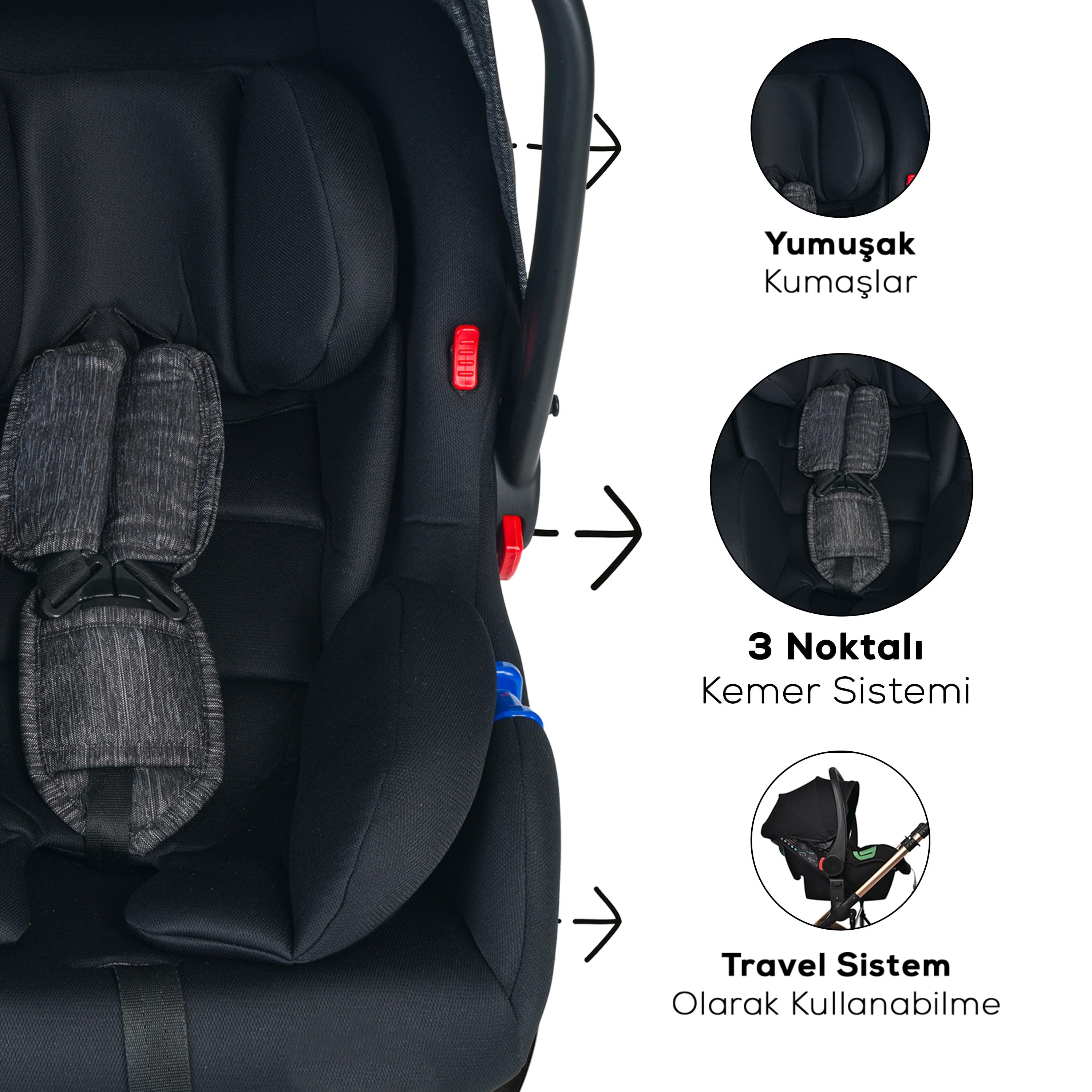Lorelli Fiorano Kabin Boy & Travel Set Bebek Arabası - Rose Quartz
