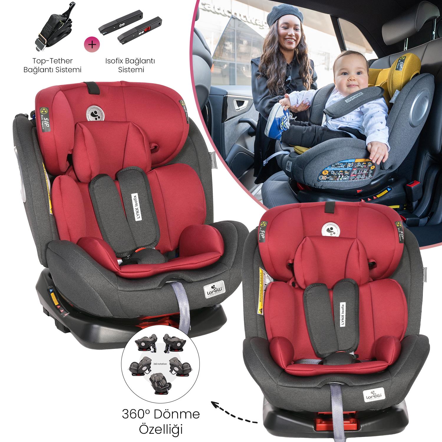 Lorelli Lynx 0-36Kg İsofix Oto Koltuğu - Black&Red