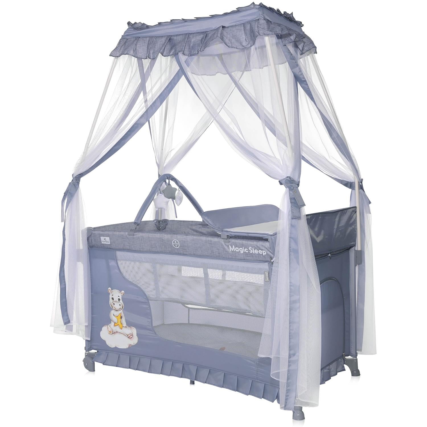 Lorelli Magic Sleep Park Yatak Beşik - Cool Grey Hippo