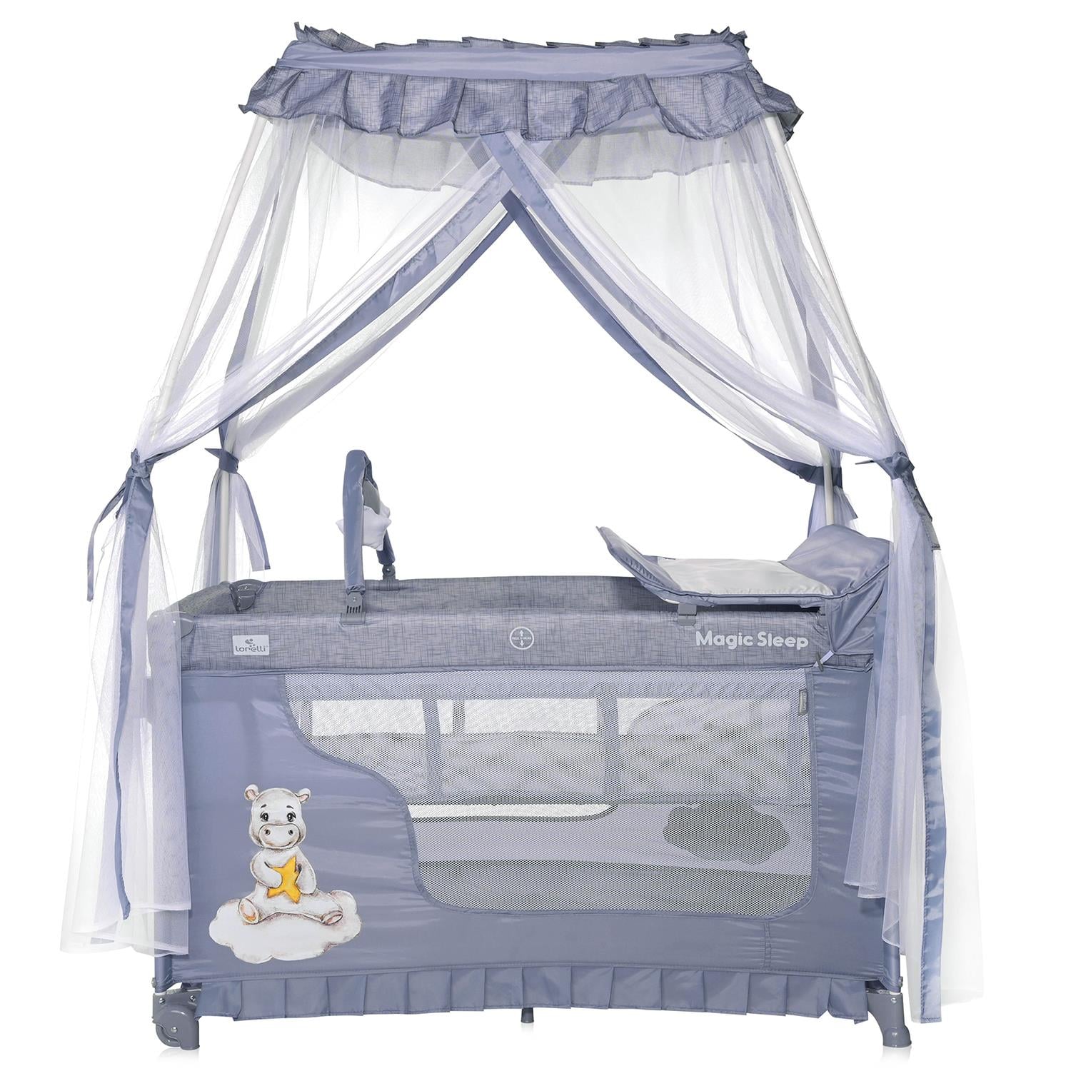 Lorelli Magic Sleep Park Yatak Beşik - Cool Grey Hippo