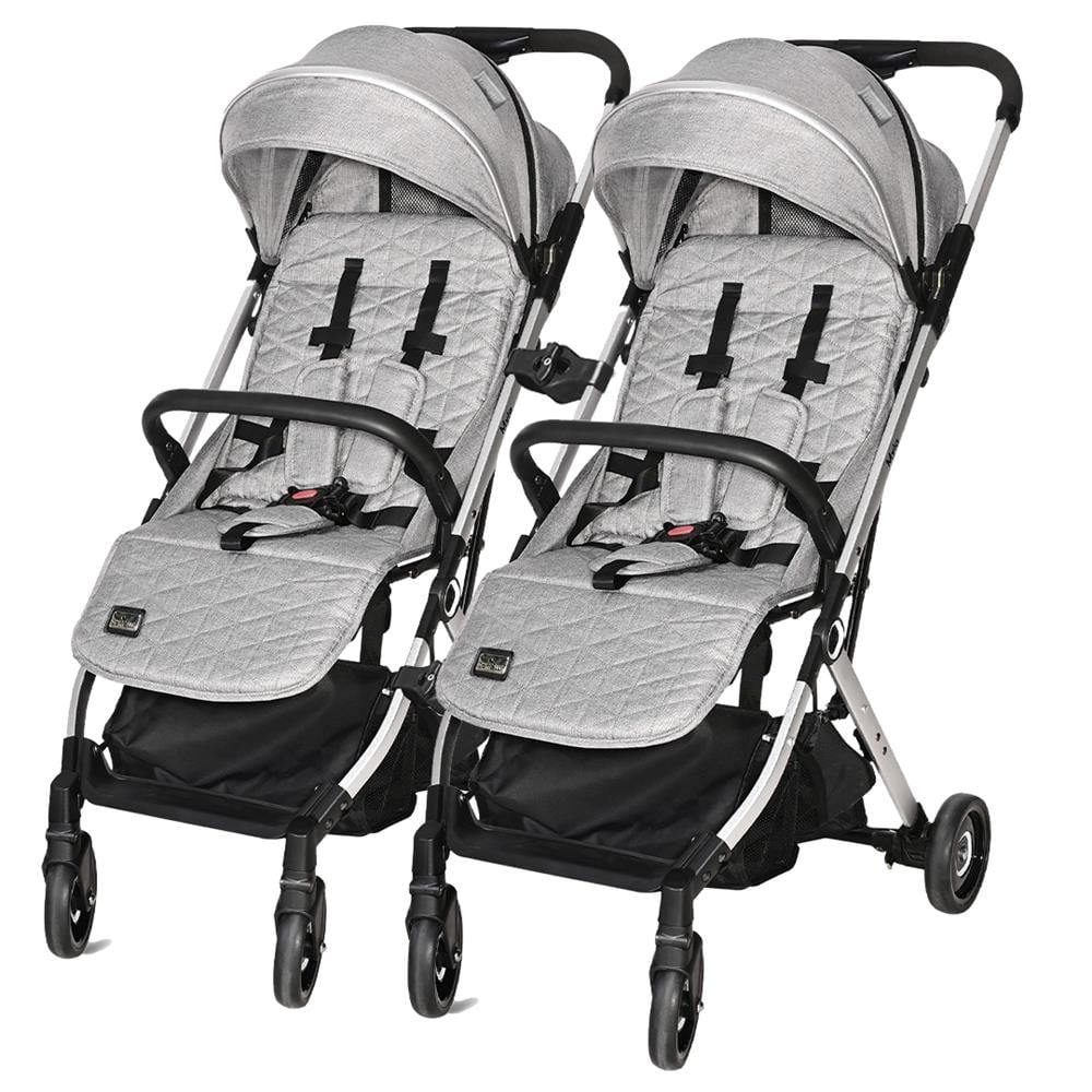 Lorelli Myla Ayrılıp Birleşebilen Kabin Set İkiz Bebek Arabası - Grey
