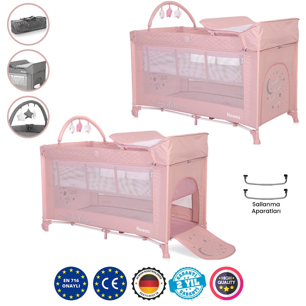 Lorelli Noemi 2 Layers Plus Park Yatak Beşik - Mellow Rose Star