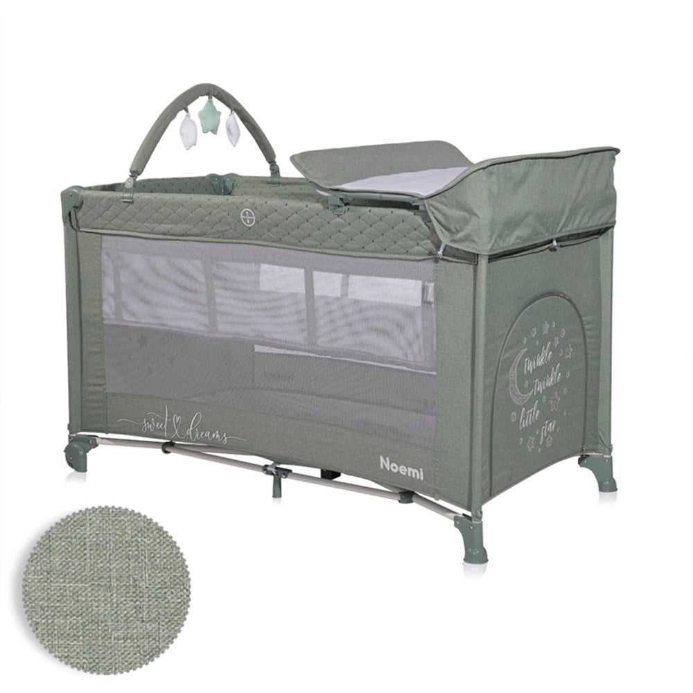 Lorelli Noemi 2 Layers Plus Park Yatak Beşik - Iceberg Green Star