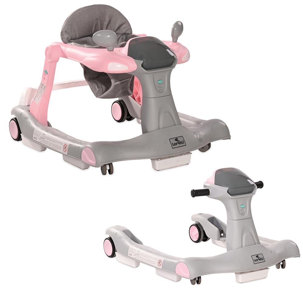 Lorelli Rider 2in1 Yürüteç & İlk Adım Arabası - Pink&Grey