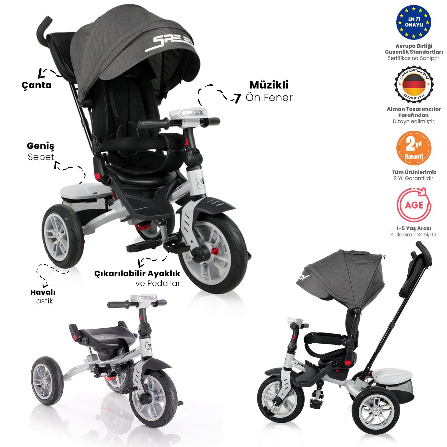 Lorelli Speedy Üç Tekerlekli Bisiklet - Black
