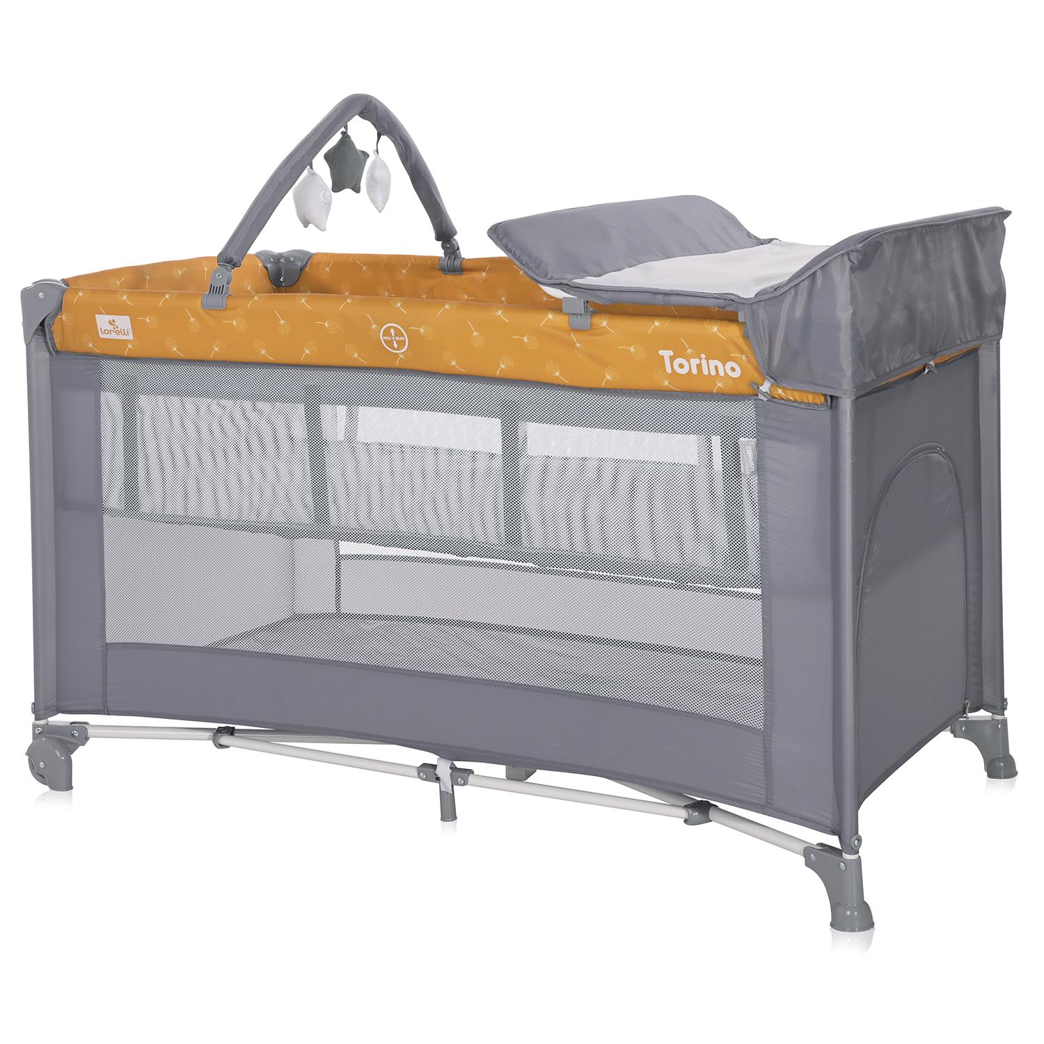 Lorelli Torino 2 Layers Plus Park Yatak Beşik - Lemon Curry Floral