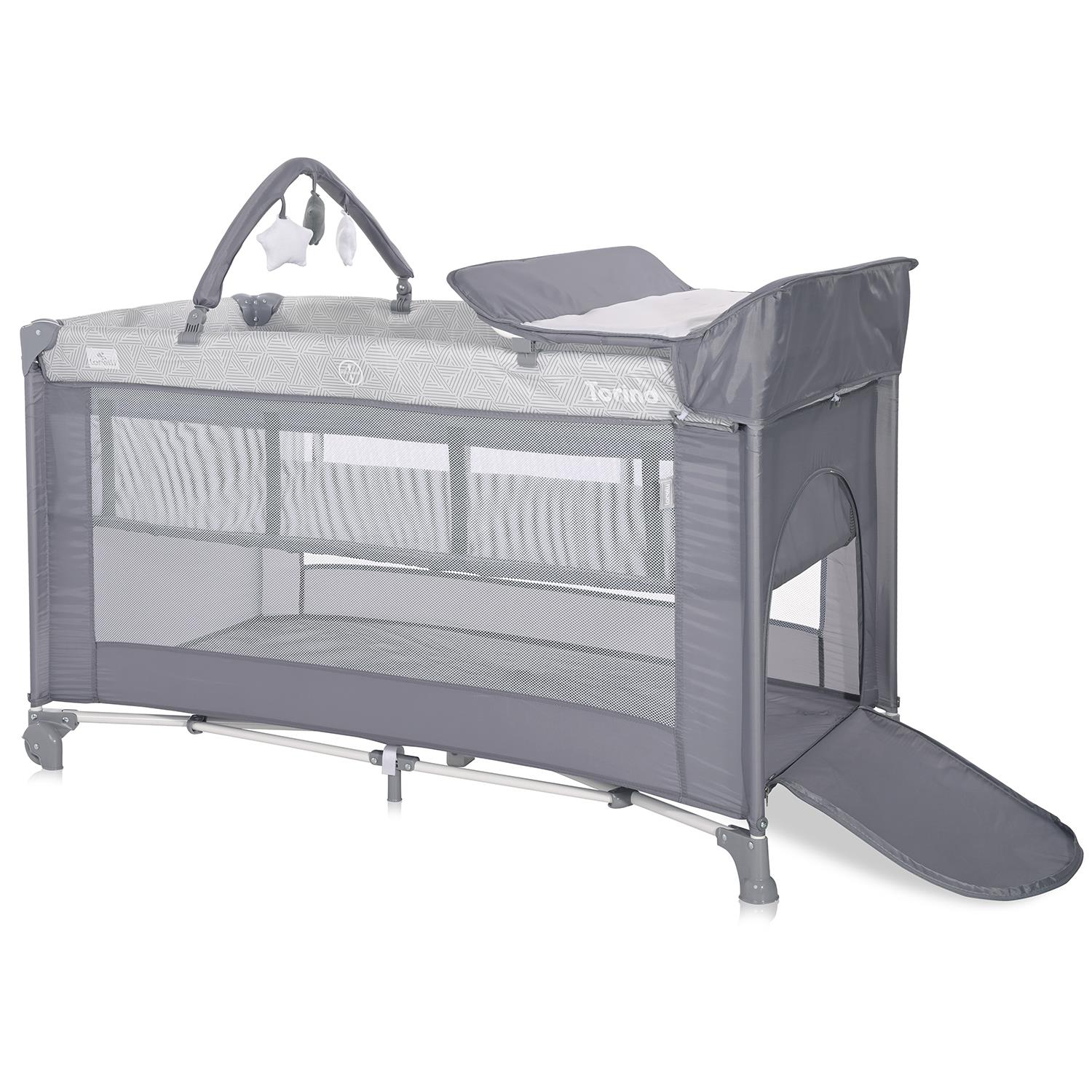 Lorelli Torino 2 Layers Plus Park Yatak Beşik - Grey Striped Elements