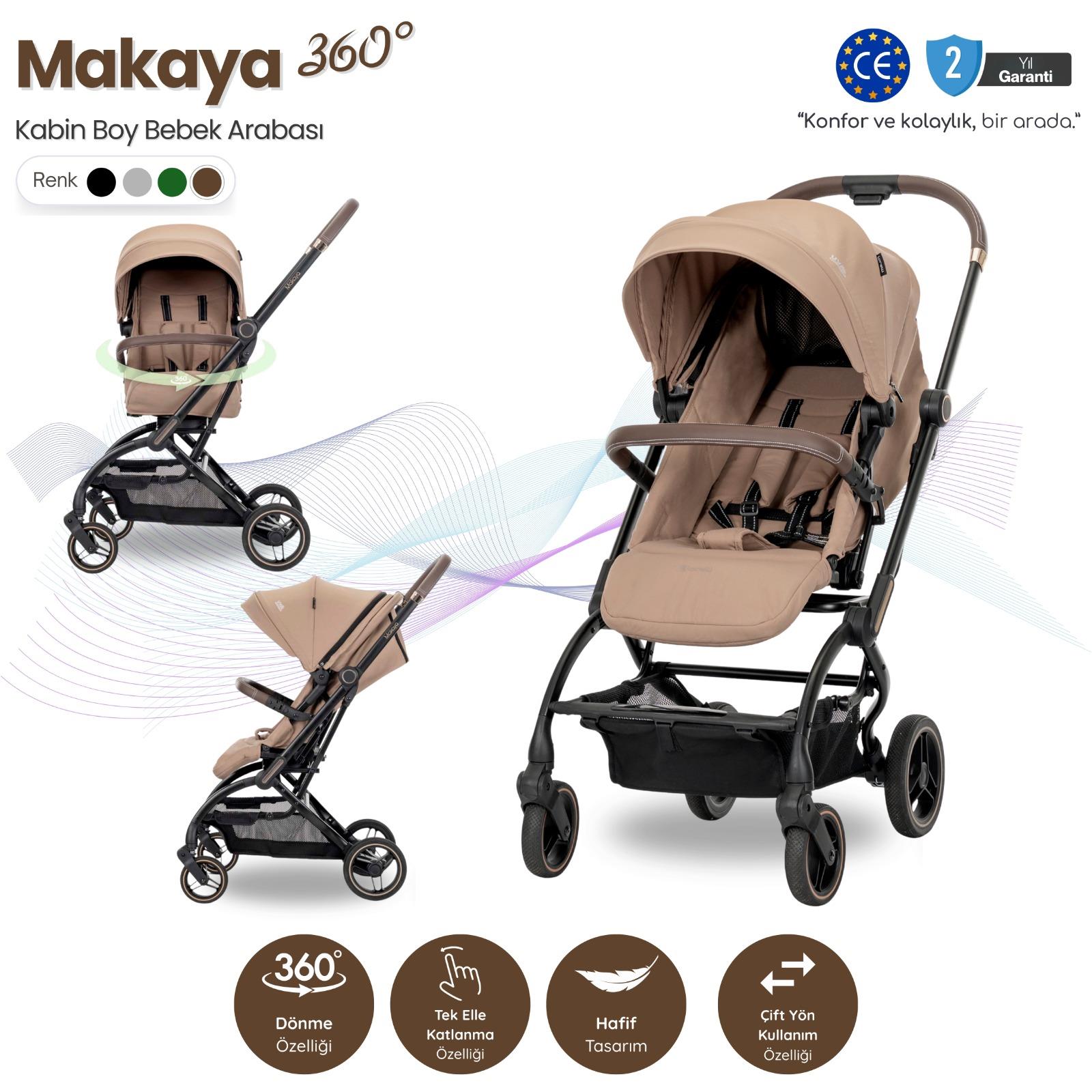 Lorelli MAKAYA 360 Dönebilen Kabin Tipi Bebek Arabası - Beige