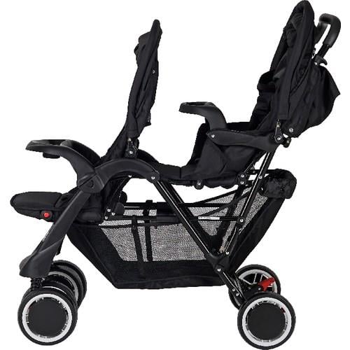 Sunny Baby 9024 Orbis Arka Arkaya İkiz Bebek Arabası - Siyah 
