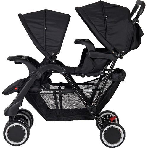 Sunny Baby 9024 Orbis Arka Arkaya İkiz Bebek Arabası - Siyah 