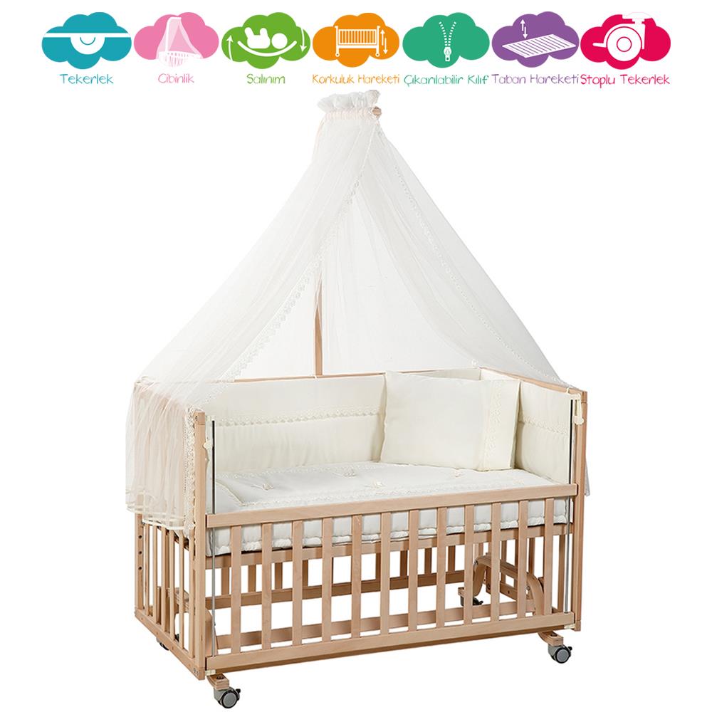 Tahterevalli Mika Organik Anne Yanı Beşik - 60x120