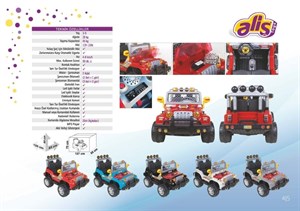Aliş 504K Mega Çift Kişilik Uzaktan Kumandalı 12 V Akülü Araba Kırmızı