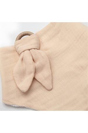 Babyjem Ahşap Diş Kaşıyıcılı Bürümcük Müslin Önlük Somon 736