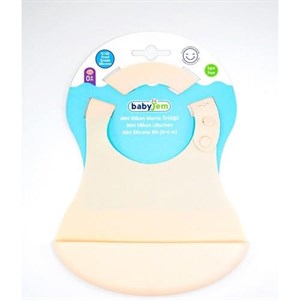 Babyjem Mini  Silikon Önlük Ekru 718