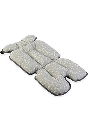 Babyjem Puset Ve Mama Sandalyesi Minderi Gri Çiçek 507