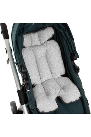 Babyjem Puset Ve Mama Sandalyesi Minderi Gri Çiçek 507